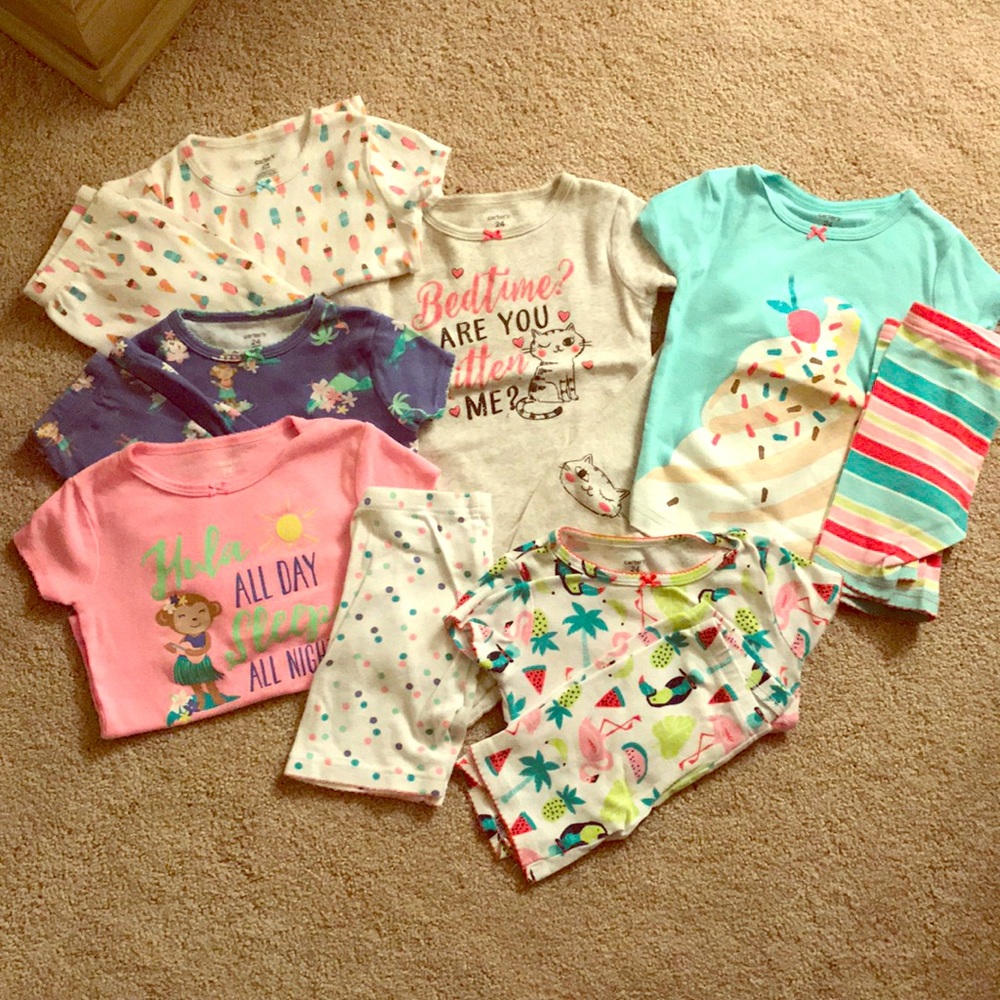24 month pajamas. Girls lot bundle. 6 sets